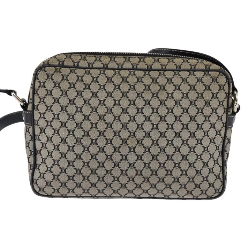 Authentic CELINE Macadam Canvas Shoulder Bag Navy Gold - Picture 9 of 16